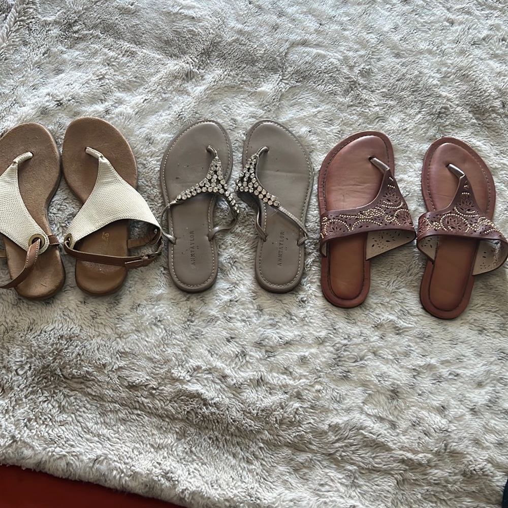Elegant Women's Sandals Collection - Cream, Gray, and Brown